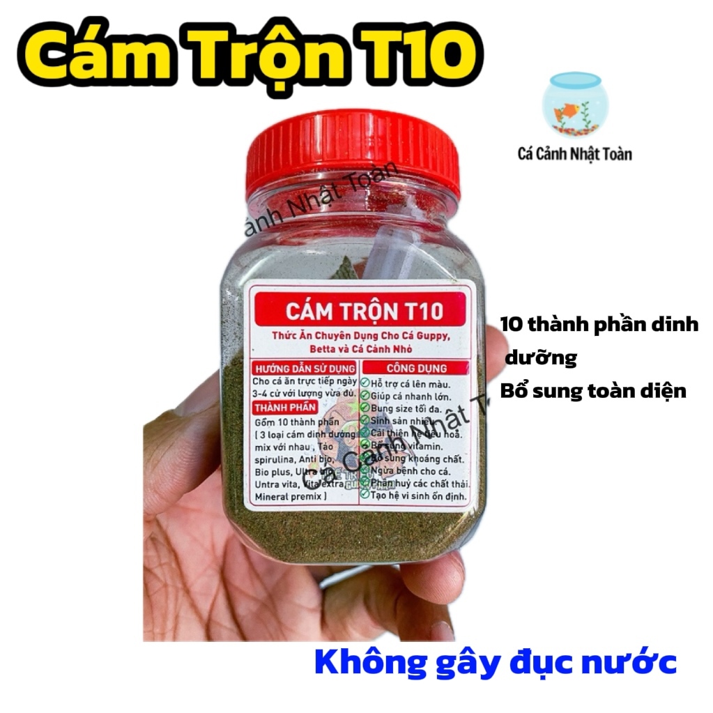 CÁM TRỘN T10 10 THÀNH PHẦN THỨC ĂN CAO CẤP CHO CÁ CẢNH
