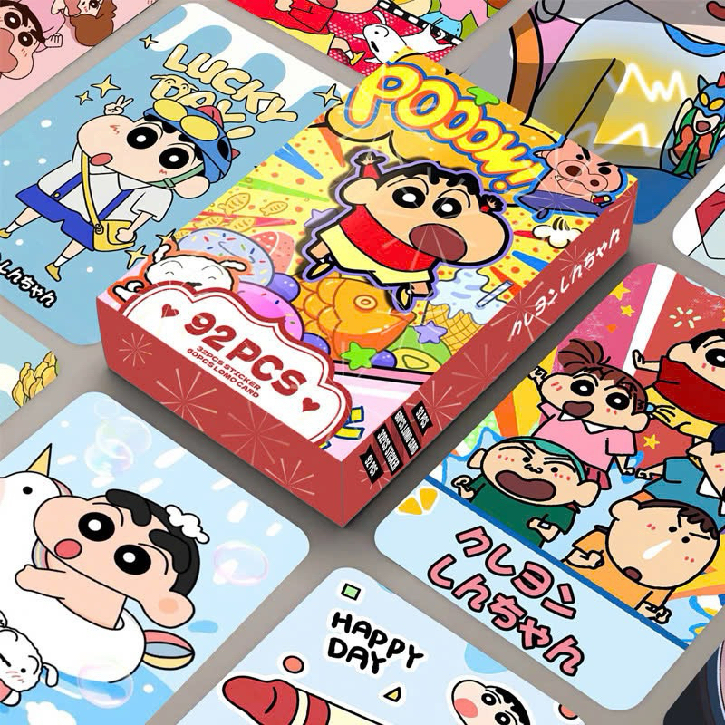 Combo 92] Bộ 60 lomo card SHIN photocard anime + 32 Sticker đi kèm ...