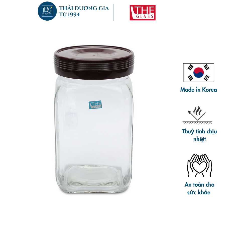 Lọ đựng thủy tinh chữ nhật cao cấp Hàn Quốc The Glass các loại - Thái Dương Gia