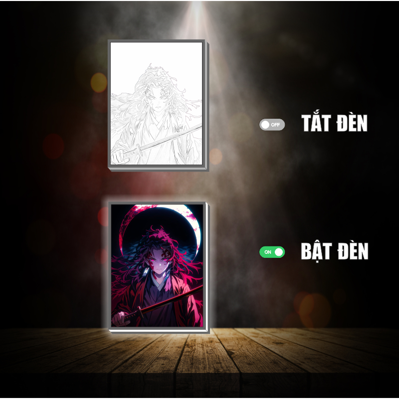 Đèn led 3D đổi màu Demon Kimetsu No yaiba - Đèn led 3D ANIME trang trí bàn làm việc, đèn ngủ