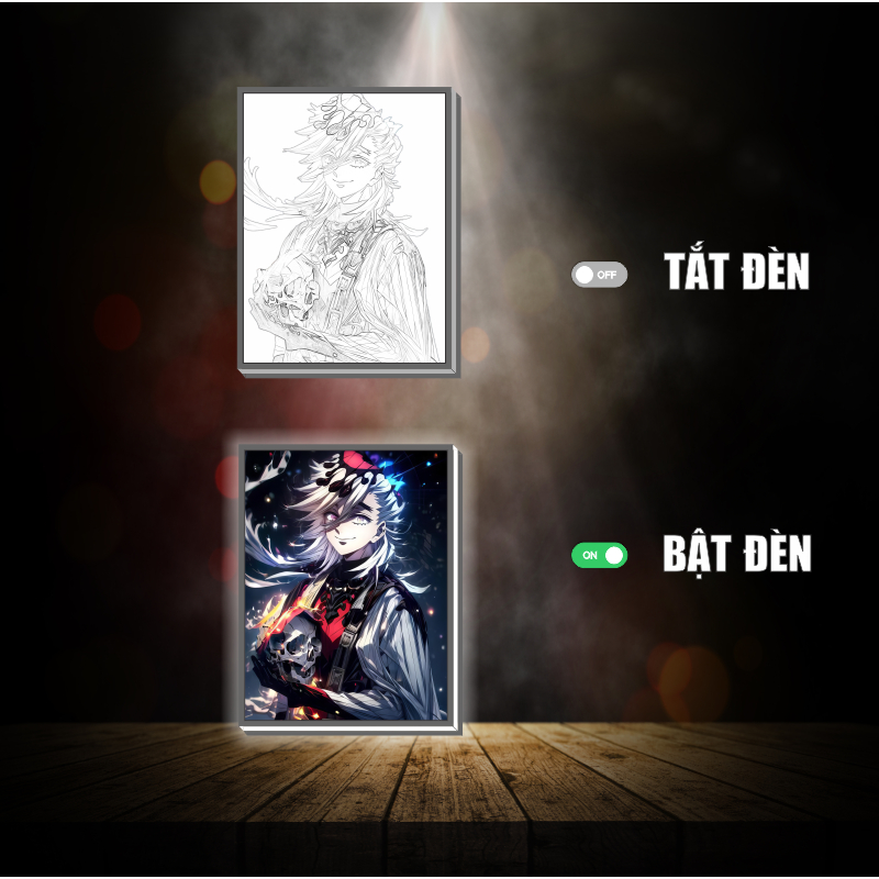 Đèn led 3D đổi màu Demon Kimetsu No yaiba - Đèn led 3D ANIME trang trí bàn làm việc, đèn ngủ