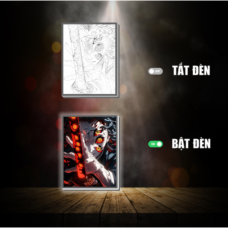 Đèn led 3D đổi màu Demon Kimetsu No yaiba - Đèn led 3D ANIME trang trí bàn làm việc, đèn ngủ