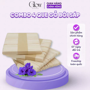 5 Que Gỗ Tiệt Trùng Bôi Sáp GLOW WAXING Size Lớn Chuyên Dùng Phết Sáp Wax Lông