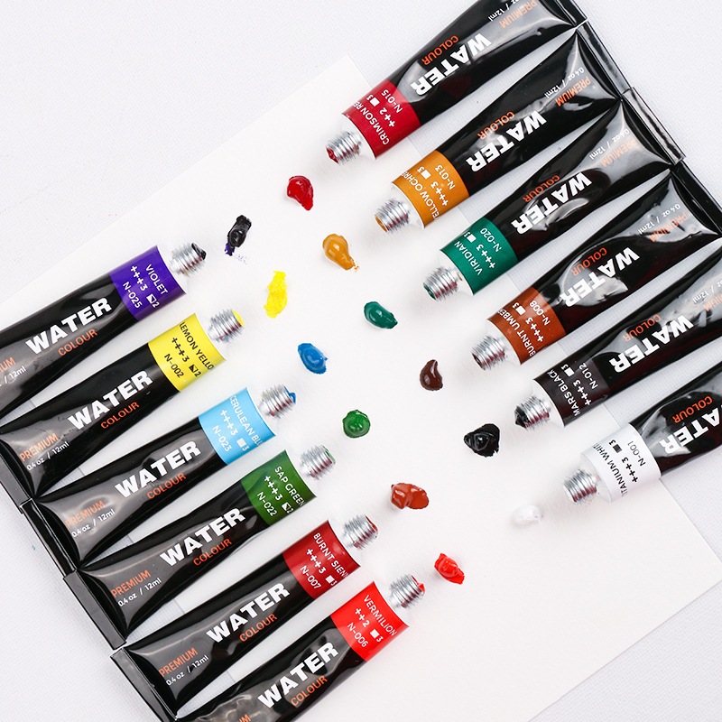 Tặng giấy irovy 300gsm Bộ 12 ĐẾN 24 màu acrylic 12ml không độc hại nhiều màu sắc thỏa sức sáng tạo