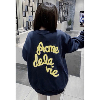 Áo Lót Nỉ  Sweater Acme D.V Màu Xanh Than Thời Trang Nam Nữ