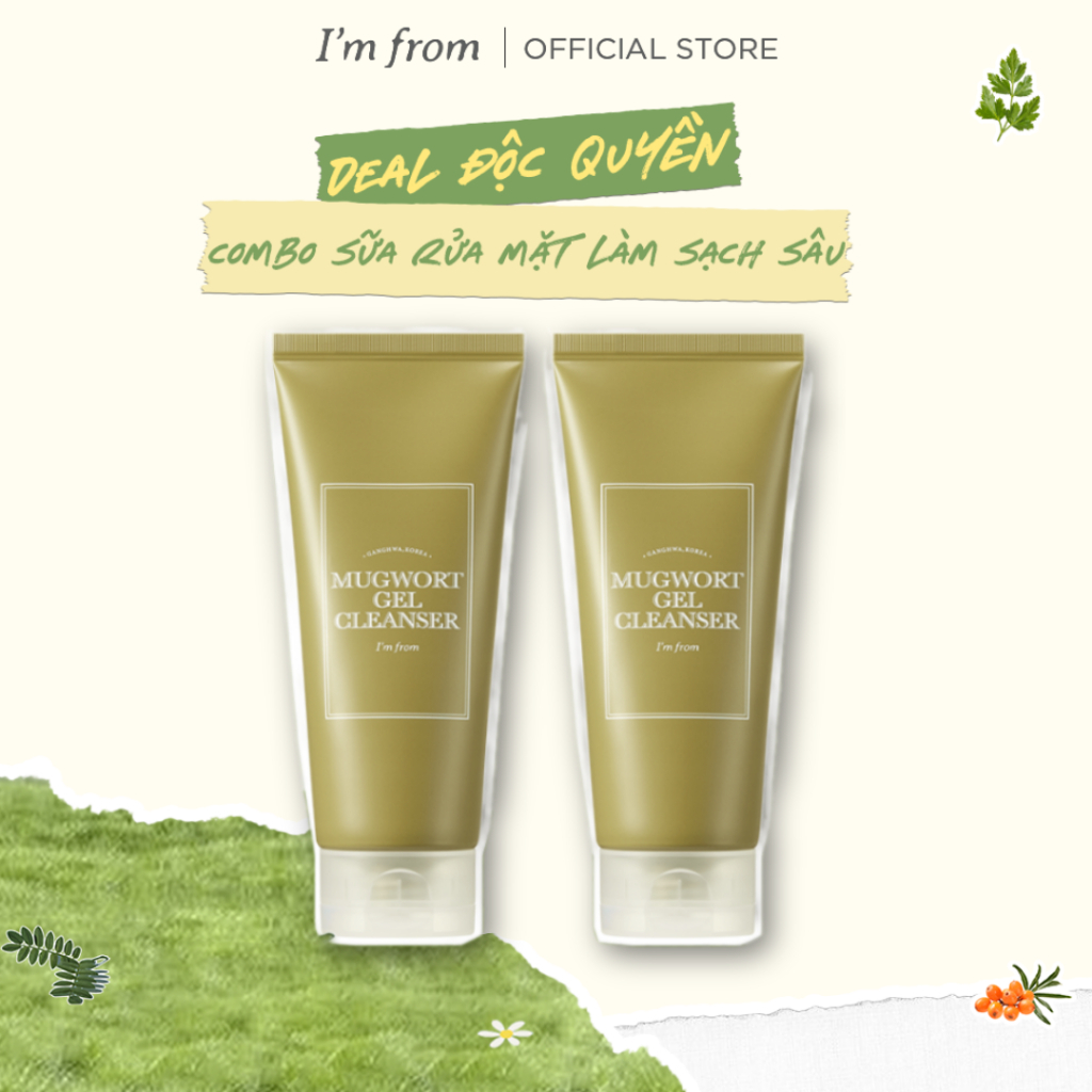 Ảnh Combo 2 Sữa rửa mặt sạch sâu, dịu nhẹ cho da dầu, da mụn, da nhạy cảm I'm from Mugwort Gel Cleanser 150ml 2