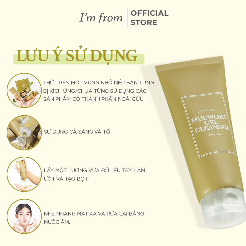 Ảnh Combo 2 Sữa rửa mặt sạch sâu, dịu nhẹ cho da dầu, da mụn, da nhạy cảm I'm from Mugwort Gel Cleanser 150ml 3