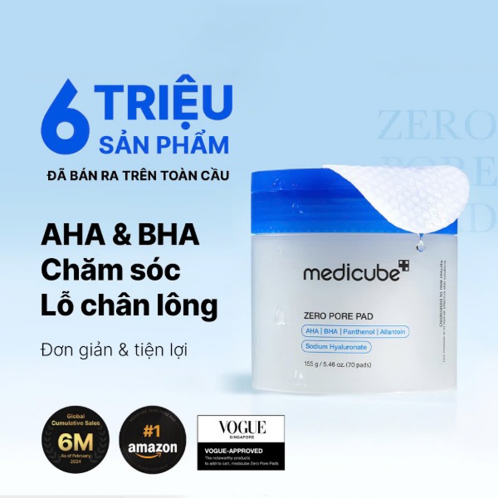 Ảnh Toner miếng dưỡng ẩm không lỗ chân lông MEDICUBE ZERO PORE PAD 2.0 (70 Miếng) 3