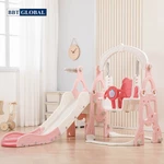 Cầu trượt xích đu khủng long máng dài gấp gọn kèm ném vòng và bóng rổ BBT Global CT-200 — ảnh 2