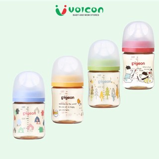 Bình Sữa Pigeon PPSU Plus Thế Hệ III Cổ Rộng Howapipi 160ml 240ml Cao Cấp Chống Sặc Cho Bé Sơ Sinh