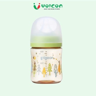 Bình Sữa Pigeon PPSU Plus Thế Hệ III Cổ Rộng Howapipi 160ml 240ml Cao Cấp Chống Sặc Cho Bé Sơ Sinh