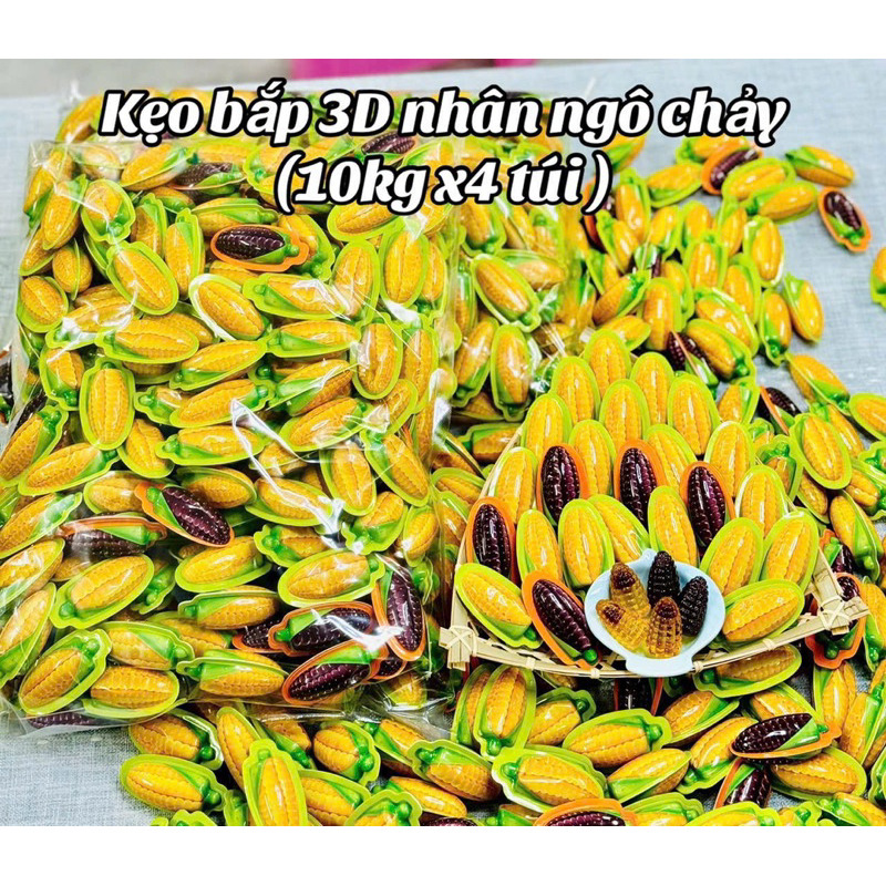 Sỉ 1kg kẹo ngô (bắp) dẻo 3D nhân chảy siêu hót