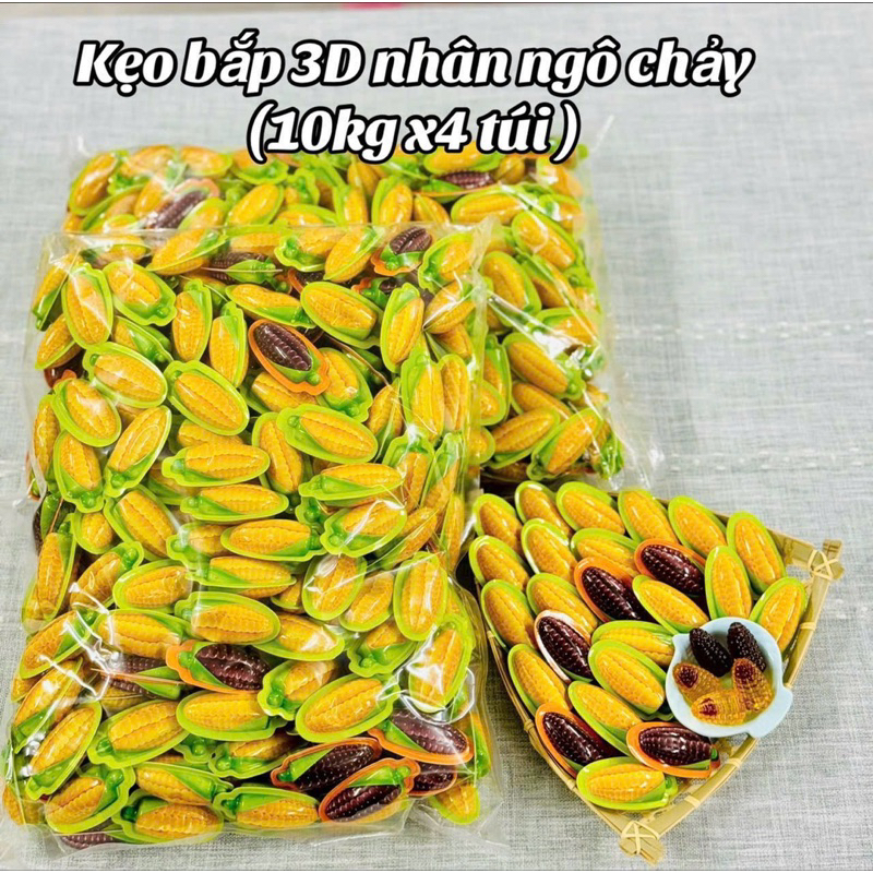 Sỉ 1kg kẹo ngô (bắp) dẻo 3D nhân chảy siêu hót