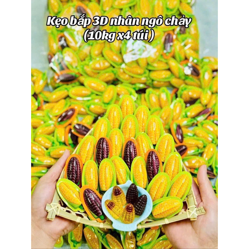 Sỉ 1kg kẹo ngô (bắp) dẻo 3D nhân chảy siêu hót
