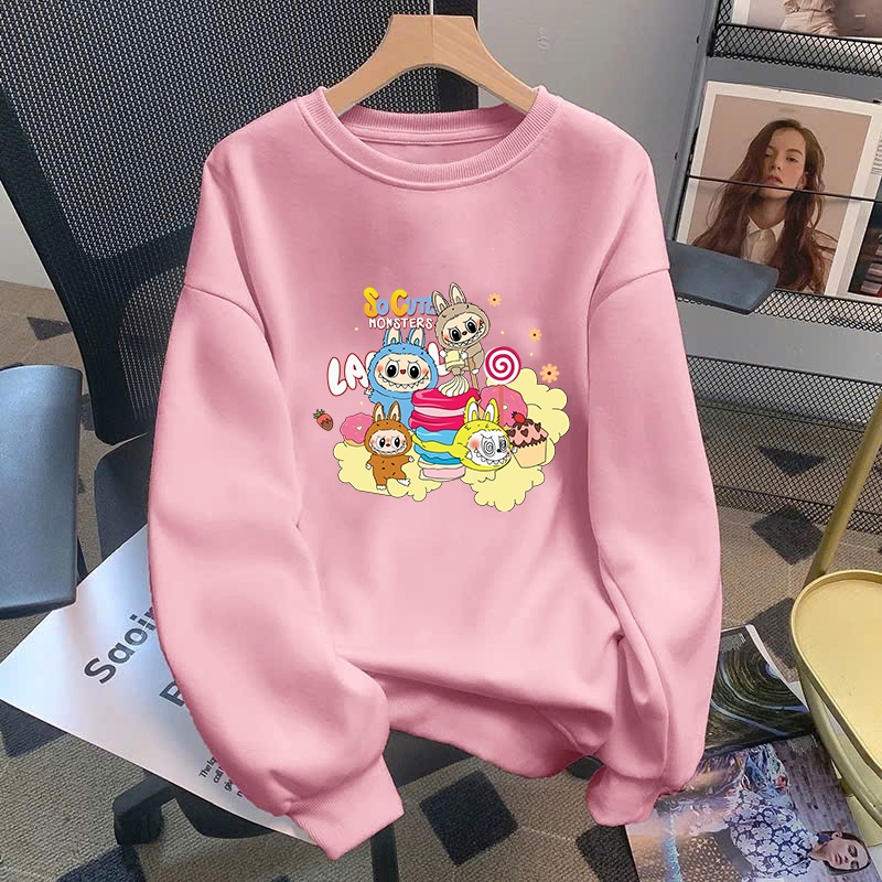 Áo nỉ labubu bánh kẹo cho bé gái size đại BEESHOP áo thu đông bé gái D25024