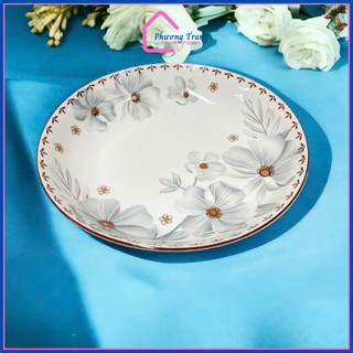 DĨA TRÒN ẢO HOA DỪA TRẮNG HOA VĂN 4D - SIZE 6,7,8,9 - Phương Trang