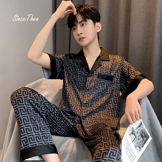 Đồ ngủ nam mặc nhà ngắn tay quần dài, pijama nam cao cấp màu đen (Kèm ảnh thật) - Since Then