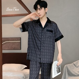 Đồ ngủ nam mặc nhà ngắn tay quần dài, pijama nam cao cấp màu đen (Kèm ảnh thật) - Since Then