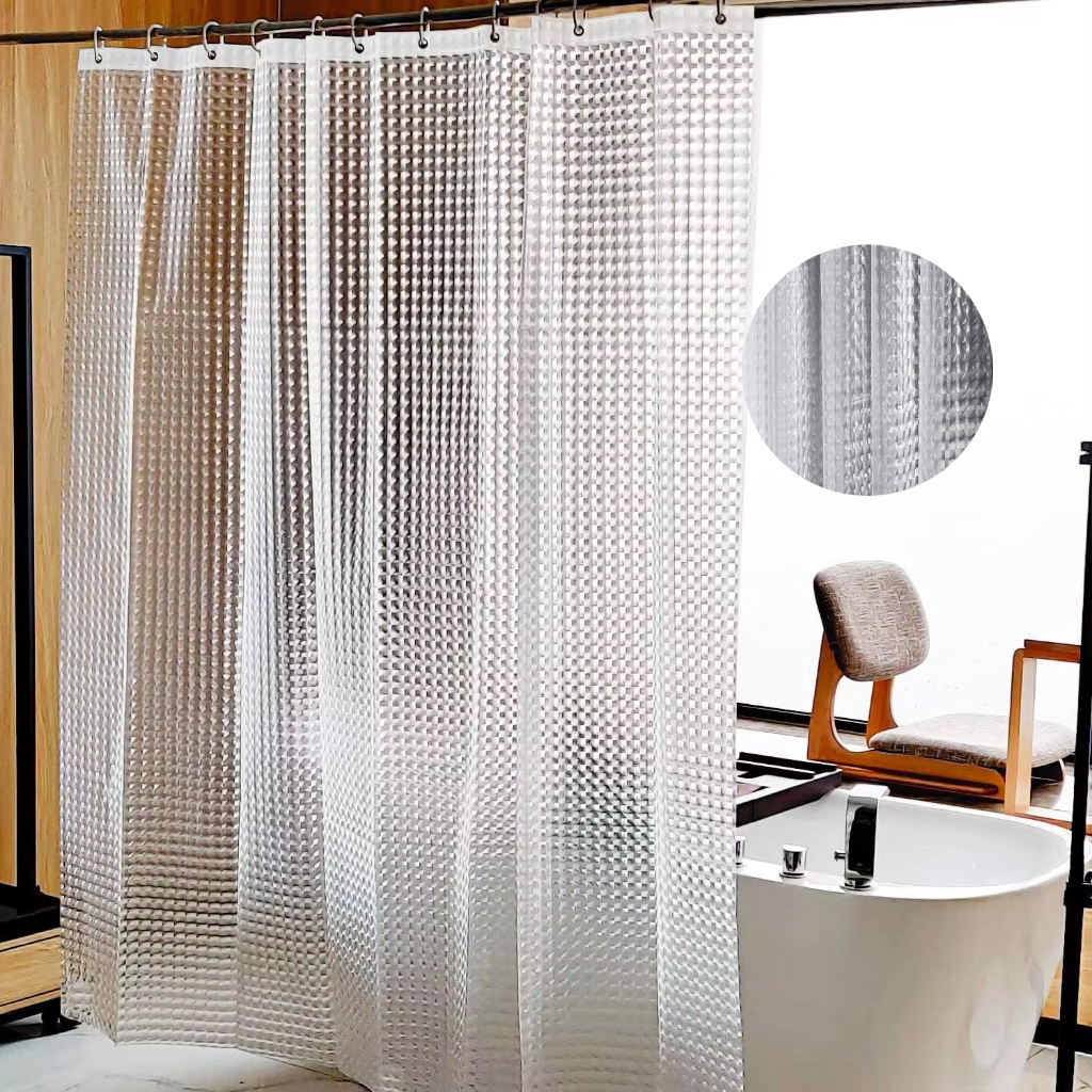 Rèm tắm chống thấm nước chống nấm mốc dày phòng tắm vách ngăn không đục lỗ rèm phòng tắm