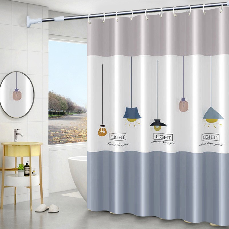 Rèm tắm chống thấm nước chống nấm mốc dày phòng tắm vách ngăn không đục lỗ rèm phòng tắm