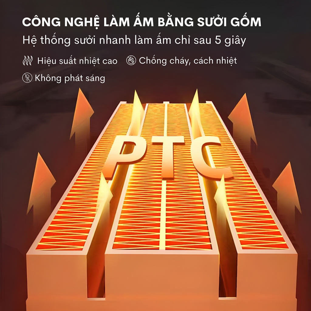 Máy sưởi gốm FUJIHOME FH6000 phun sương Nhập Khẩu điều khiển từ xa, quạt sưởi không khô da tiết kiệm điện heater mini