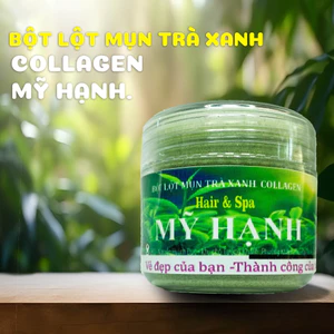 Bột lột mụn trà xanh collagen Mỹ Hạnh ,lấy mụn cám ,mụn đầu đen chất bả nhờn trên da ,50g
