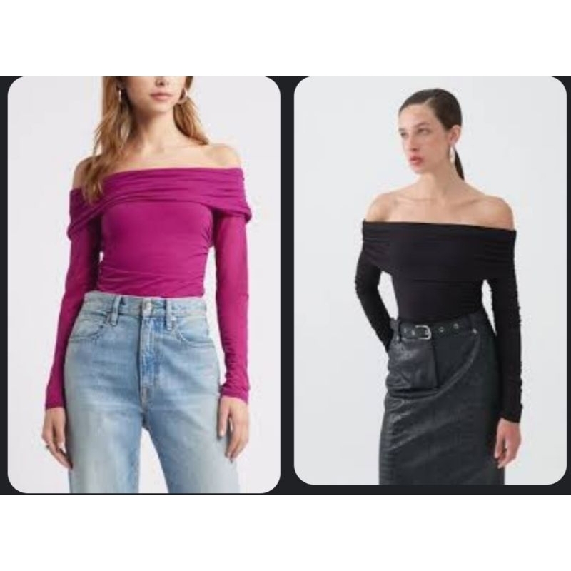 (BomoHouse) Áo trễ vai thun lưới OpenEdit* bigsize - dư xịn