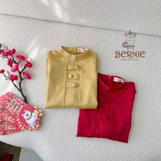 Áo+quần_Bộ áo dài lụa bé trai Bernie. Áo tết cao cấp cho bé trai diện tết 2025 (Shop yêu thích)