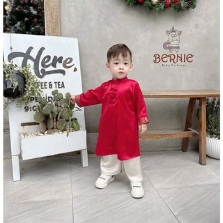 Áo+quần_Bộ áo dài lụa bé trai Bernie. Áo tết cao cấp cho bé trai diện tết 2025 (Shop yêu thích)