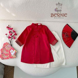 Áo+quần_Bộ áo dài lụa bé trai Bernie. Áo tết cao cấp cho bé trai diện tết 2025 (Shop yêu thích)