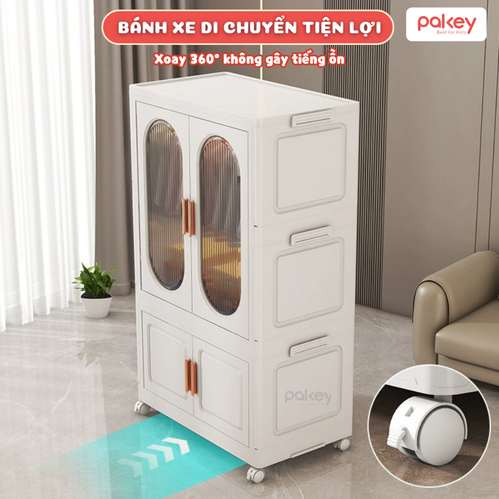 [HỎA TỐC] Tủ Quần Áo Ngăn Treo RỘNG 65CM Gấp Gọn Tiện Lợi, Tủ Nhựa Dày Dặn Có Bánh Xe 360 Độ Di Chuyển Dễ Dàng - HC10