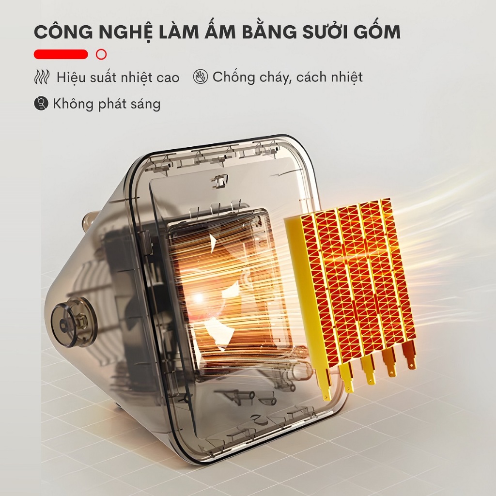 Quạt sưởi gốm FUJIHOME FH1100 Nhập Khẩu không khô da, máy sưởi ấm điện mini cầm tay không đốt oxy cho bé