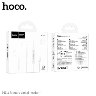 Tai nghe có dây chân LN Hoco M111 / M111 Max cho Táo 14 Seri trở xuống, Không cần bật Bluetooth, Hỗ trợ đàm thoại (Trắng