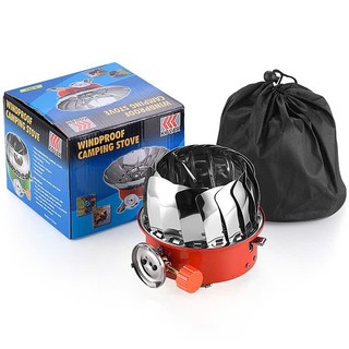 Bếp Ga Xếp Gọn Du Lịch Có Chắn Gió, Bếp Ga Mini Chống Gió, Gấp Gọn Tiện Dụng Cho Giã Ngoại Du Lịch