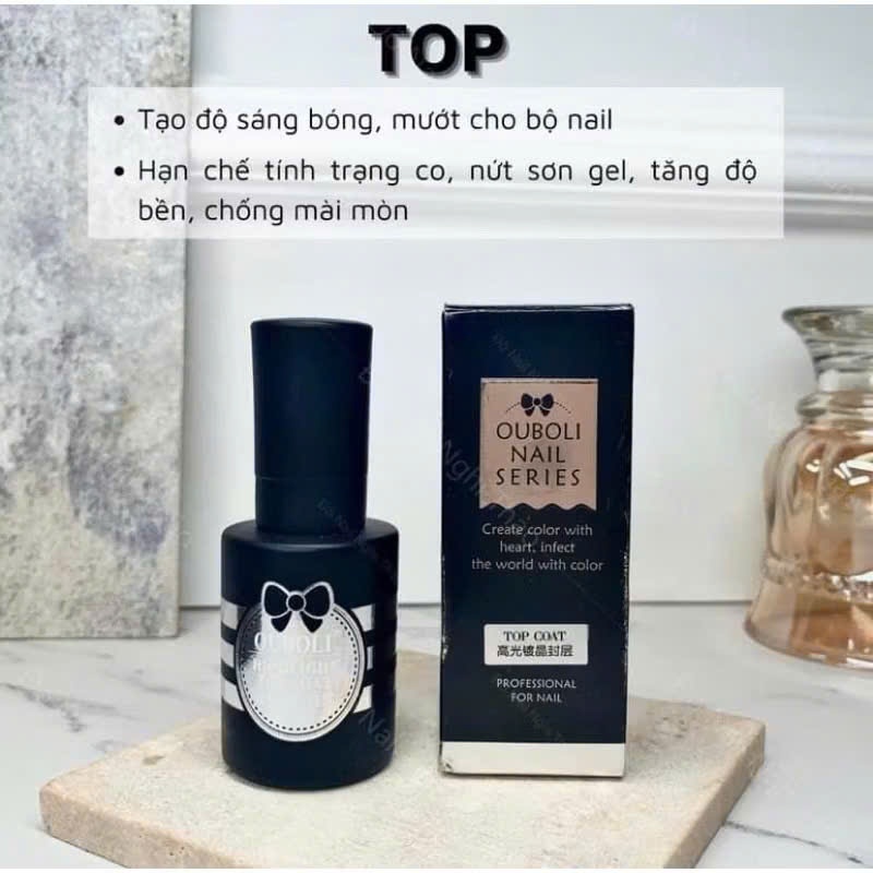 [TRỢ GIÁ SHOPPE ] OUBOLI Base top chính hãng (20ml) - Sơn gel liên kết và top phủ bóng chuyên dụng làm nail