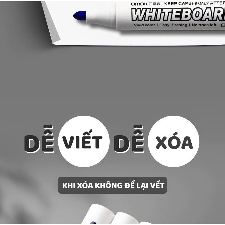 Bút Lông Viết Bảng Trắng Xóa Được Bút Dạ Viết Bảng Đầu Bút Viết Êm Trơn Màu Xanh Và Đen