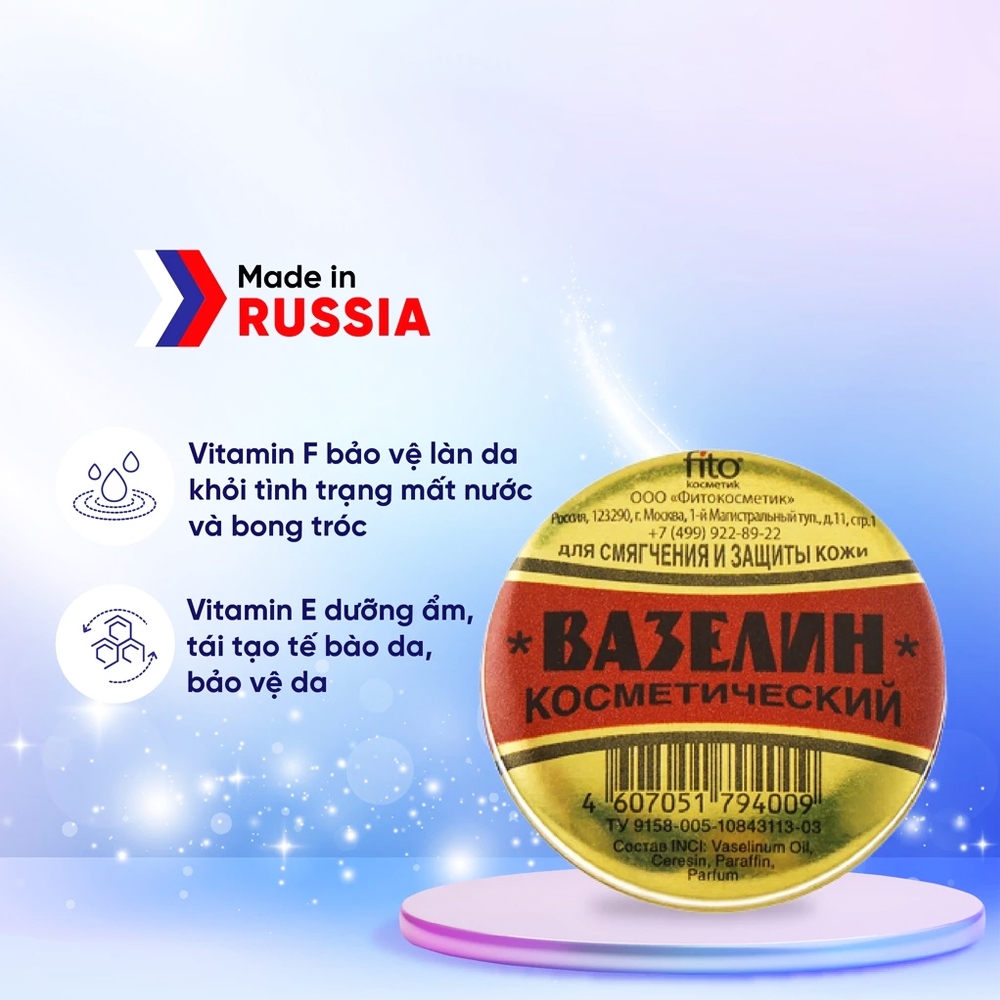 Sáp Dưỡng Môi Vaseline Hộp Thiếc 10g Nội Địa Nga Giúp Dưỡng Ẩm Và Làm Hồng Môi Hiệu Quả An Toàn