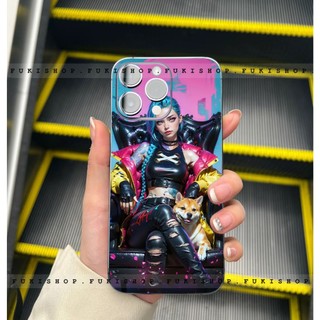 Miếng dán Skin Mặt lưng Sau full viền Jinx Dành Cho 16 pro max 15 pro max 14 pro max 13 pro max 12 pro max