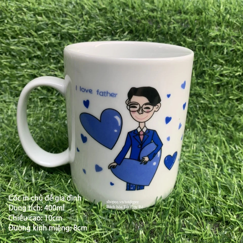 Ly sứ Cốc sứ uống nước 400ml hàng chất lượng cao in hình đẹp ý nghĩa