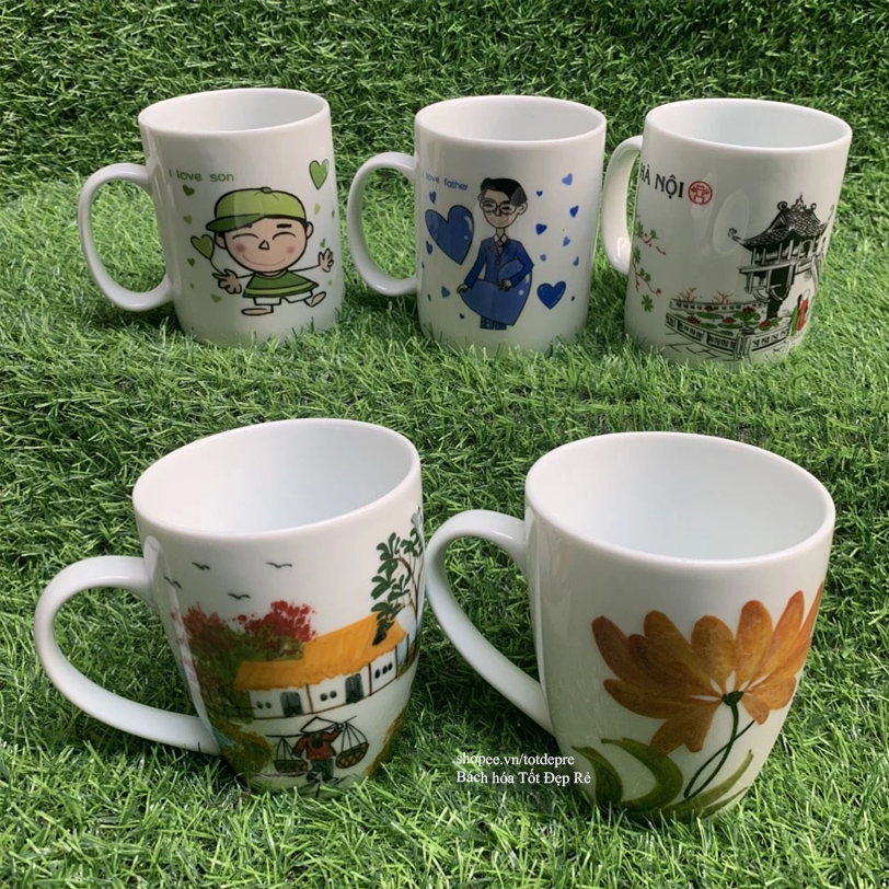 Ly sứ Cốc sứ uống nước 400ml hàng chất lượng cao in hình đẹp ý nghĩa