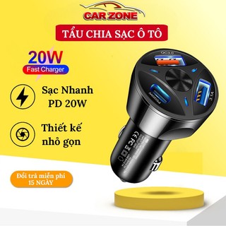 Tẩu Sạc Ô Tô 4 Cổng USB VERSION 2 (Có 1 Cổng Quick Sạc Nhanh 3.0)