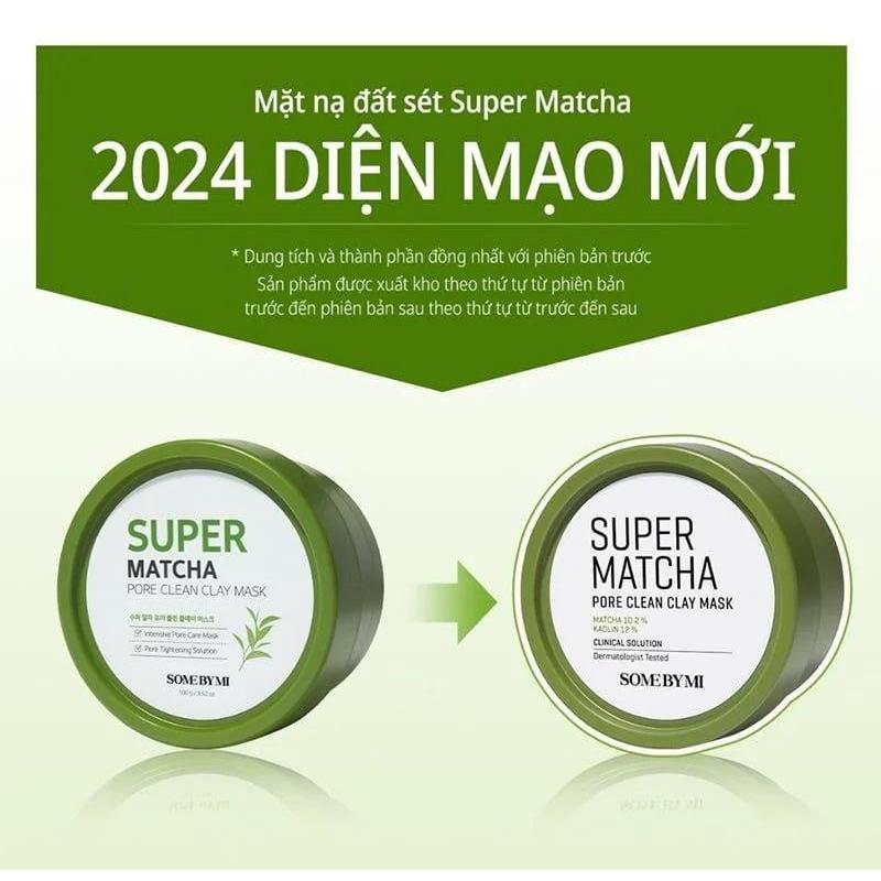Ảnh Some By Mi Mặt nạ đất sét trà xanh Super Matcha Pore Clean Clay Mask 100g hỗ trợ làm sạch mụn đầu đen 2