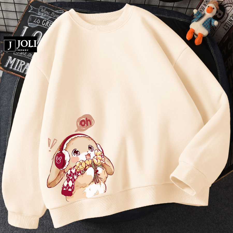 Áo Sweater Sweet Rabbit Nam Nữ By JOLI Unisex Chất Nỉ Lót Bông Form ...
