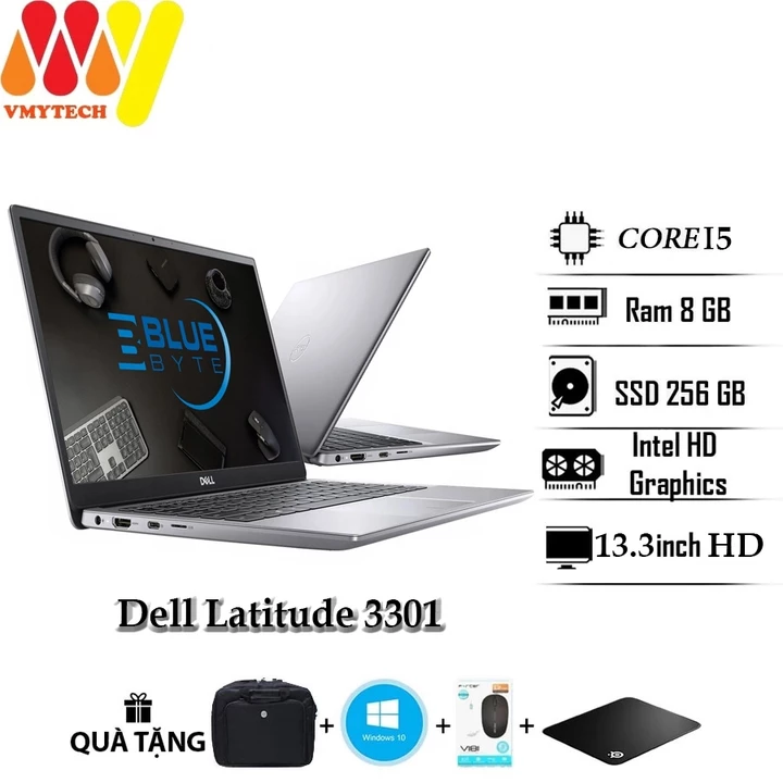 Laptop Dell Latitude 3301, Dell E3301 Core i5-8250, Ram 8GB, SSD 256GB, màn 13.3inch HD cao cấp
