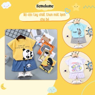 [ HÀNG QC] Set Đồ Ngủ, Bộ Quần Áo Mùa Hè Cotton Đanh Mịn Ngắn Tay Mềm Mát Quảng Châu Cao Cấp Cho Bé Trai Bé Gái