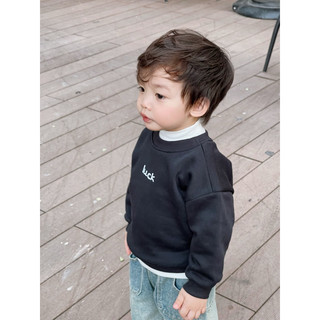 Áo nỉ cho bé Batala Kids, Áo SWEATER nỉ bông cho bé trai bé gái ĐỎ/ĐEN chữ LUCK thu đông 2024