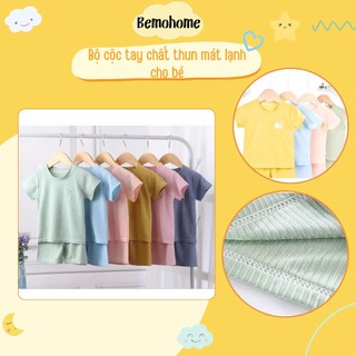 [HÀNG QC] Set Đồ Ngủ, Bộ Quần Áo Mùa Hè Cotton Gân Mát Lạnh Phong Cách Hàn Quốc Cho Bé Trai, Bé Gái Thoáng Mát Mềm Mịn