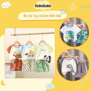 [HÀNG QC] Set Đồ Ngủ, Bộ Quần Áo Mùa Hè Cotton Đanh Mịn Ngắn Tay, Đồ Bộ Mặc Nhà Phong Cách Cho Bé Trai Bé Gái