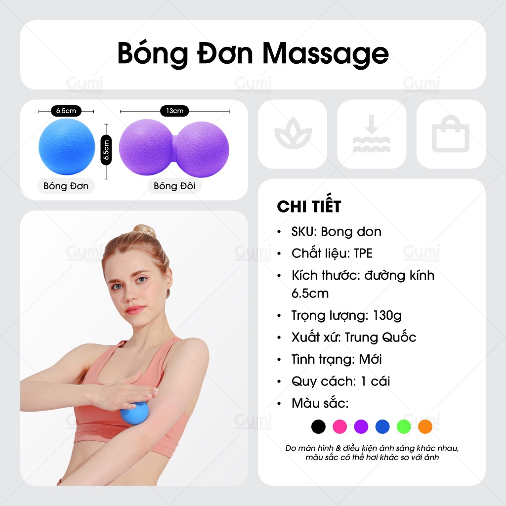 Bóng Đơn Giãn Cơ, Massage - Dãn Cơ Trị Liệu Sau Tập Gym, Yoga, Pilates - BongDon