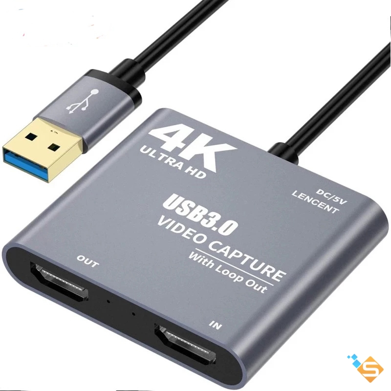 Video Capture Card USB 3.0 1080P 60fps 4K HDMI Loop Out Ghi Video Game Livestream Bảo Hành 1 Năm